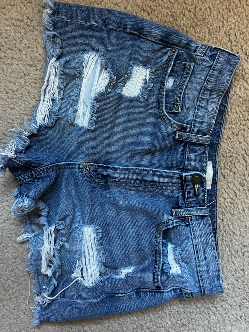 Altar'd State Distressed Blue Denim Cutoff Shorts